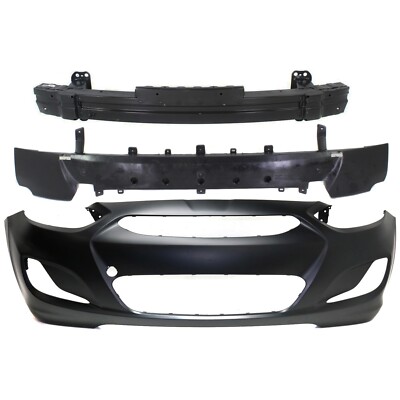 Front Bumper Cover Replacement For 2014-2017 Hyundai Accent Sedan & Hatchback - Unpainted Black