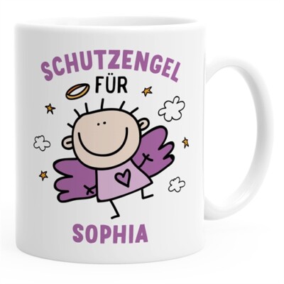 SpecialMe  personalisierte Kaffeetasse Schutzengel mit Name Namenstasse