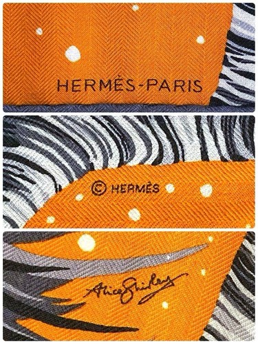 HERMES Carre H 100 Cashmere Silk Scarf Shawl Awooooo Orange Rare Near Mint - Picture 5 of 9
