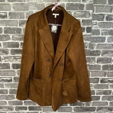 Nwt Maurice’s Brown Faux Suede Blazer Jacket Size Xxl