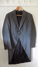 mens WILVORST GREY FORMAL FULL LENGTH WOOLBLEND MORNING SUIT JACKET 36"L CHEST