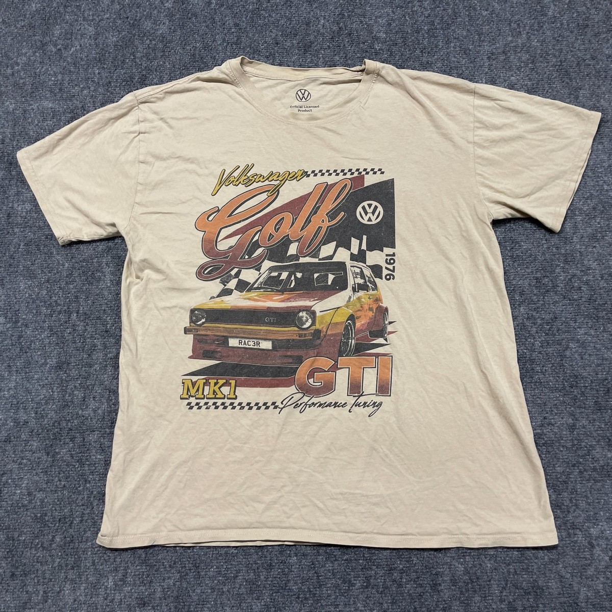 Volkswagen Golf MK1 GTI T Shirt Men Small Beige Graphic Everyday 