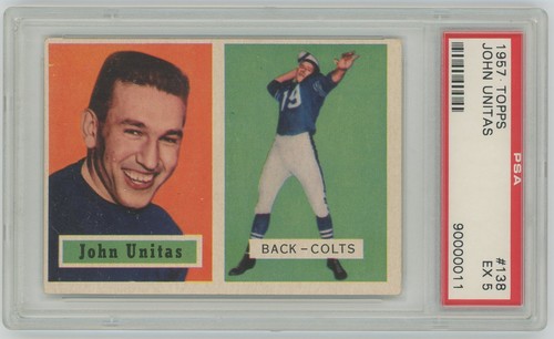 1957 Topps #138 John Unitas Rookie PSA 5