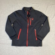 Spyder Boys XL Black Red Full Zip Fleece Lined Jacket Outdoor Activewear
