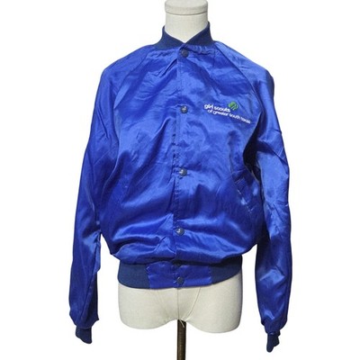 ASW Jackets Girl Scouts Smart Cookie Varsity Jacket Womens XXS Blue Satin USA