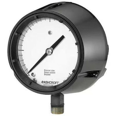 Ashcroft 451279As04l600# Process Pressure Gauge, 0 To 600 Psi, 4 1/2 In Dial,