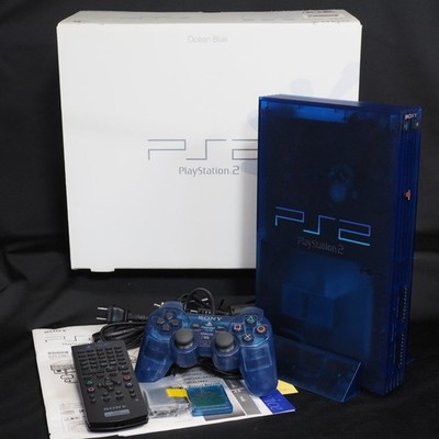 Sony PlayStation 2 Console system SCPH-37000 L Boxed OCEAN BLUE