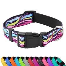 PWOD Reflective Dog Collar Adjustable Soft Neoprene Padded Nylon Pet Collars ...