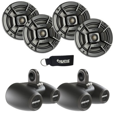 Polk Audio 2 pairs DB652 6.5'' Speakers and Dual Wake Tower Black Enclosures