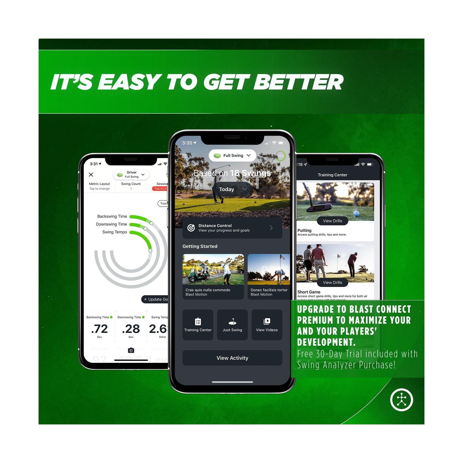 Blast Motion Blast Golf Swing and Stroke Analyzer