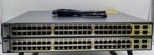 LOT OF 2 Cisco Catalyst WS-C3750-48PS-S 48-Port PoE Switch with Gigabit SFP