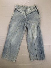 Women’s Jeans Blue Denim Layered Side Zipper Size Large