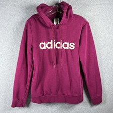 Adidas Women's Pullover Hoodie Sweatshirt Maroon Red Logo Activewear Size M