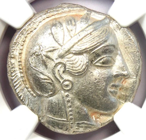 Near East Egypt Athena Owl AR Tetradrachm Silver Coin 400 BC - NGC Choice AU