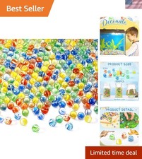 0.55'' Solid Round Glass Marbles - 1500 Pcs for DIY, Games, and Home Decoration