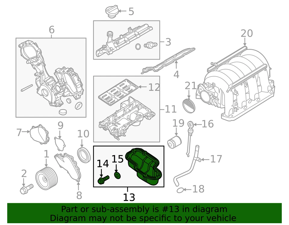 Genuine Nissan 2012-2016 NV2500 3500 Lower Engine Oil Pan NEW OEM - Image 3 of 3