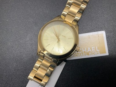 Michael Kors Women's MiniSlim Runway Gold-ToneThree-Hand Watch MK3512