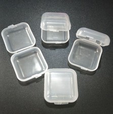 10-100PCS Mini Clear Plastic Small Box Hook Jewelry Earplugs Container Case