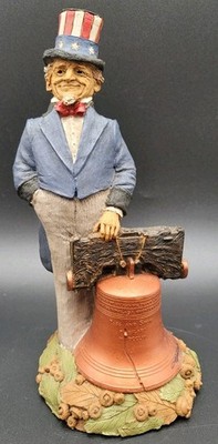 Tom Clark Signed Ring Out America Statue 2002 Patriotic Liberty Bell Uncle Sam