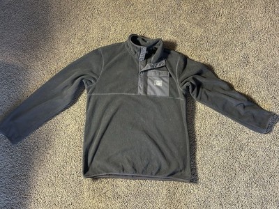 Helly Hansen Fleece Pullover Black 1/4 Button Snap Henley Mens Large L Outdoor