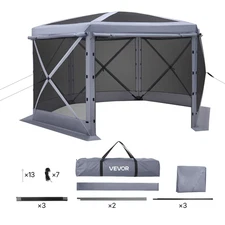 12x12 ft Pop Up Gazebo Screen Tent with Removable Top & Carry Bag - Quick-Set, B