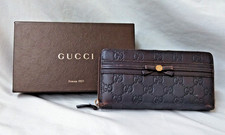 Auth Gucci Long Wallet Gucci ssima Round Zipper 257003 0416 from Japan AS3066