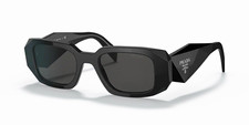 PRADA Symbole SPR 09Y Women’s Rectangular Black Sunglasses Gray Tinted UV400