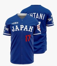 Japan Shohei Ohtani 17 Baseball Jersey Blue White Red Team Colors