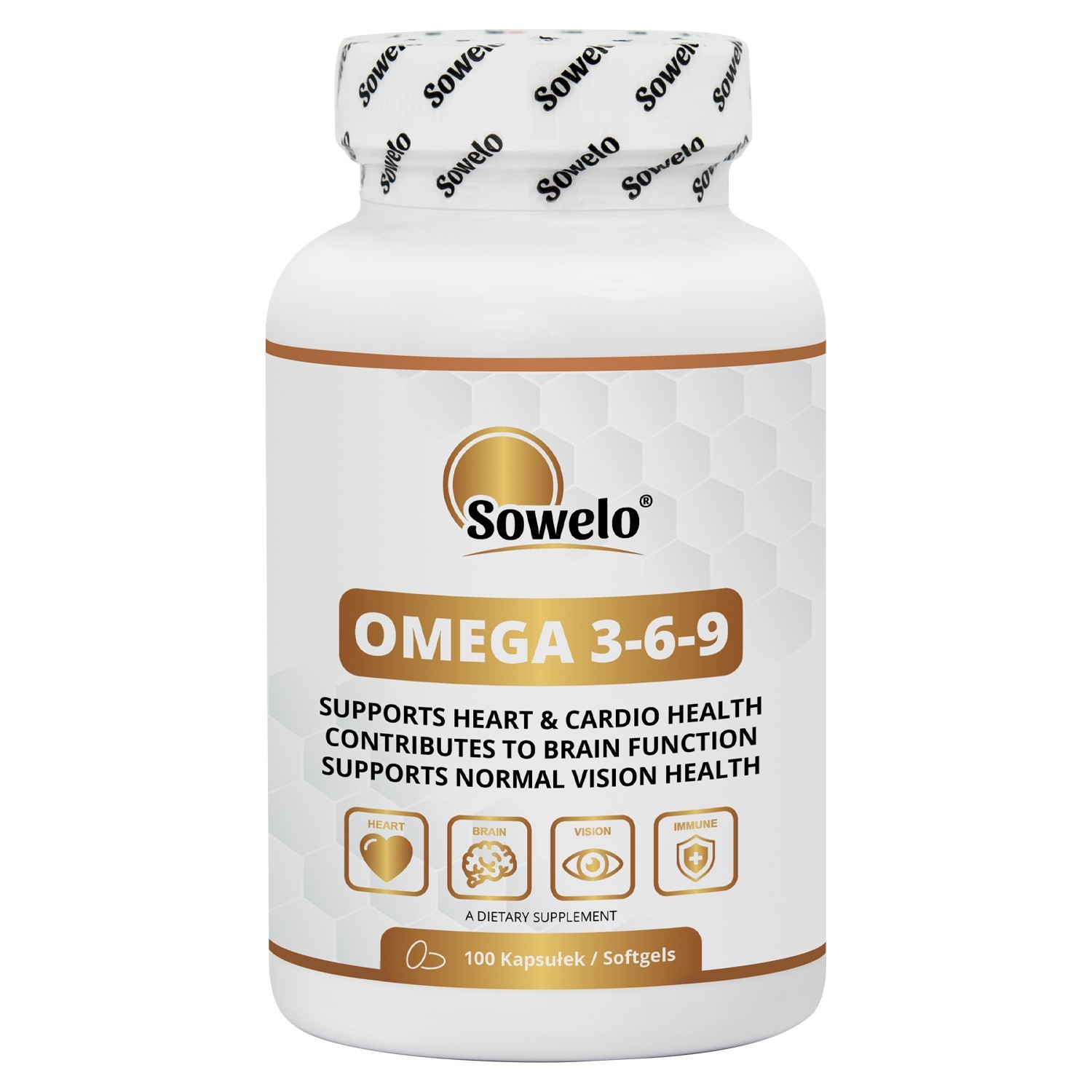 Omega 3-6-9 Softgels – Ala, Vitamin E, Healthy Fatty Acids Blend – Sowelo