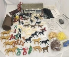 Vintage 1950's Marx Playset Roy Rogers Double R Rodeo Ranch Figures & Extras Tin