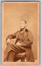 Antique CDV Circa 1860s Edmund Wild Old Man In Suit Unmarked