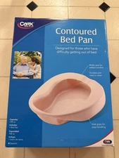 Carex Health Bed Pan 108 oz Contoured Side Grips Incontinence Elderly Care Aids