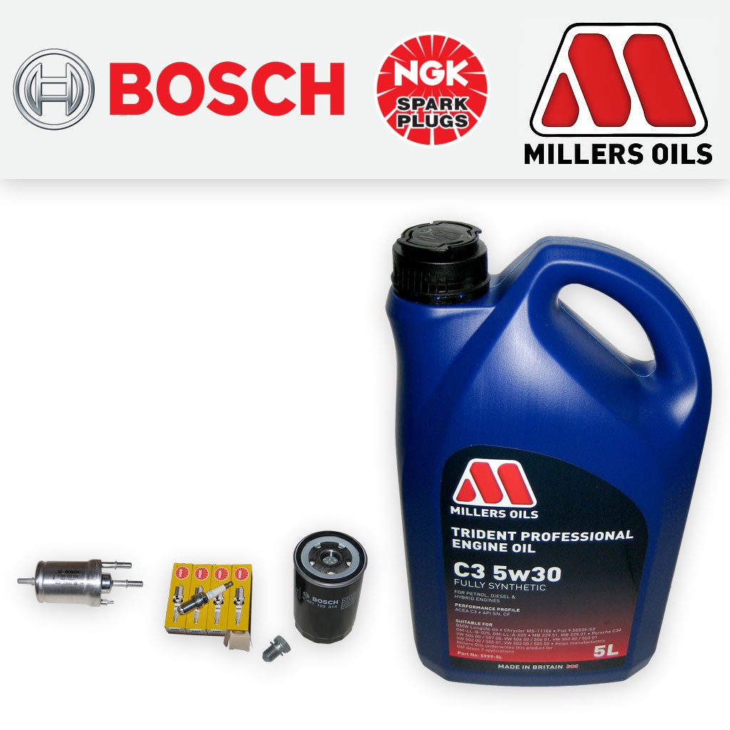 SERVICE KIT for AUDI A3 (8P) 1.6 8V PETROL OIL FUEL FILTERS PLUGS +OIL 2003-2013