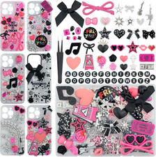 1050 Pcs Junk Phone Case Charms Kit, Charms for Customizing Cases, Kawaii Bow, L
