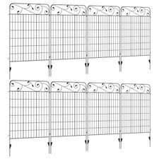 Decorative Garden Fencing, 8PCs 43in x 23ft Outdoor Picket Fence Panels, Rustpro