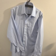 Brooks Brothers Regent Non-Iron Blue Solid Cotton Spandex Dress Shirt 16.5 35