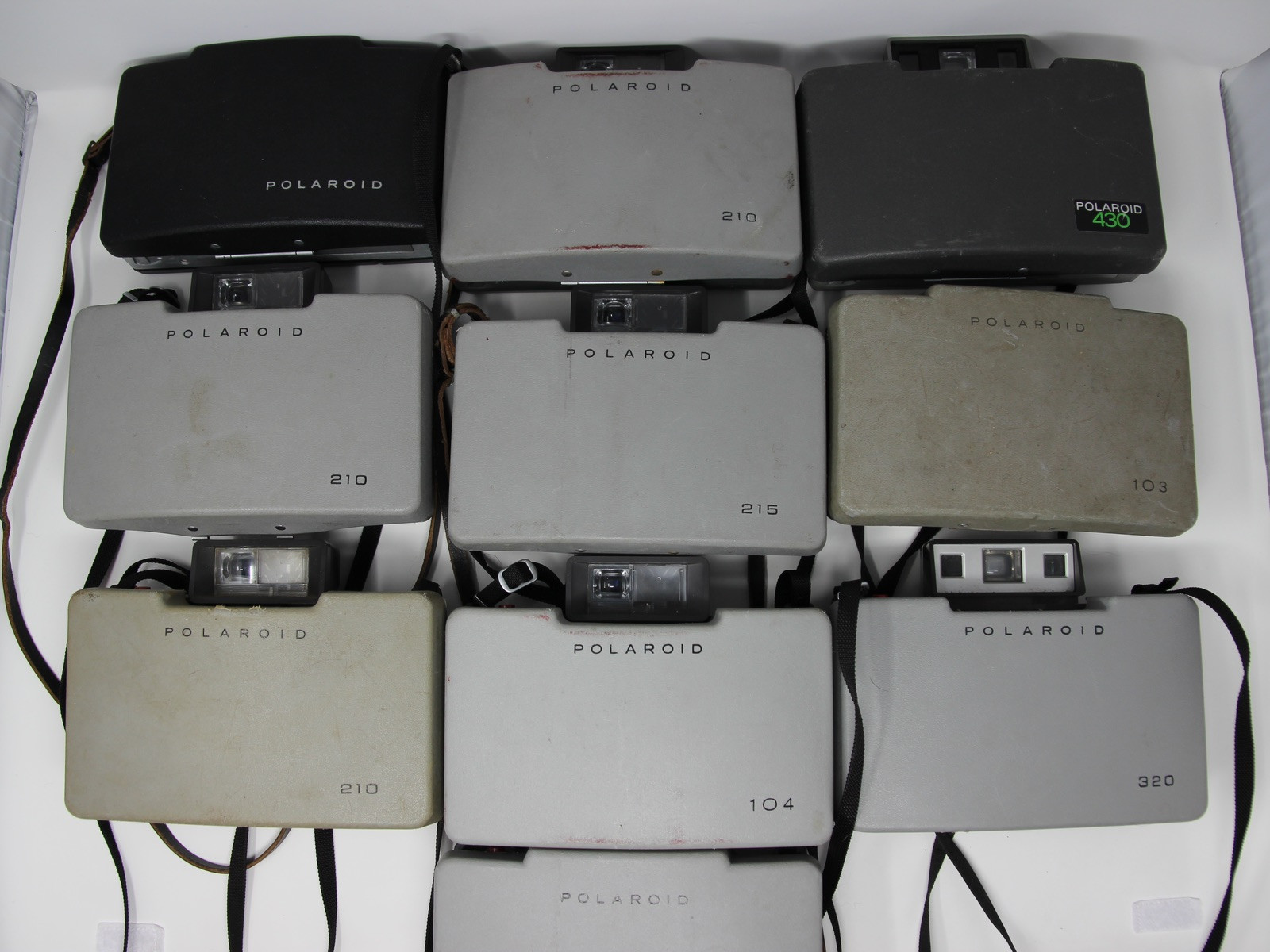 Lot of 10 Untested Polaroid Land Cameras Models 215 210 430 104 320 103