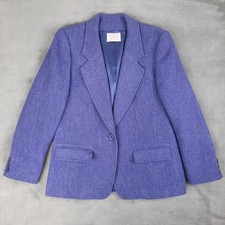 Vtg Pendleton Wool Blazer Light Purple Womens 12 Academia 80s 90s Preppy Career