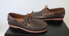 Allen Edmonds Force 10 Zapatos de Barco Mocasín Marrón Cuero Caoba Para Hombres Talla 9.5 D