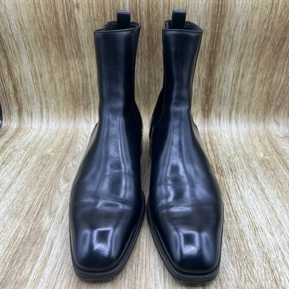 Botines Tom Ford Chelsea para hombre talla 7,5 cuero negro punta cuadrada elegantes Foto 2 de 4