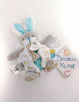 Peluche/Doudou Et Compagnie  Lapin De Sucre Blanc Bleu Gris Doré Or Grelots 20cm - Photo 1/4