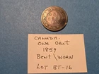 1859 Canada Large Cent Coin - Bent