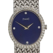 Piaget 9821D3 18k White Gold Lapis Diamond Dial Ladies Watch
