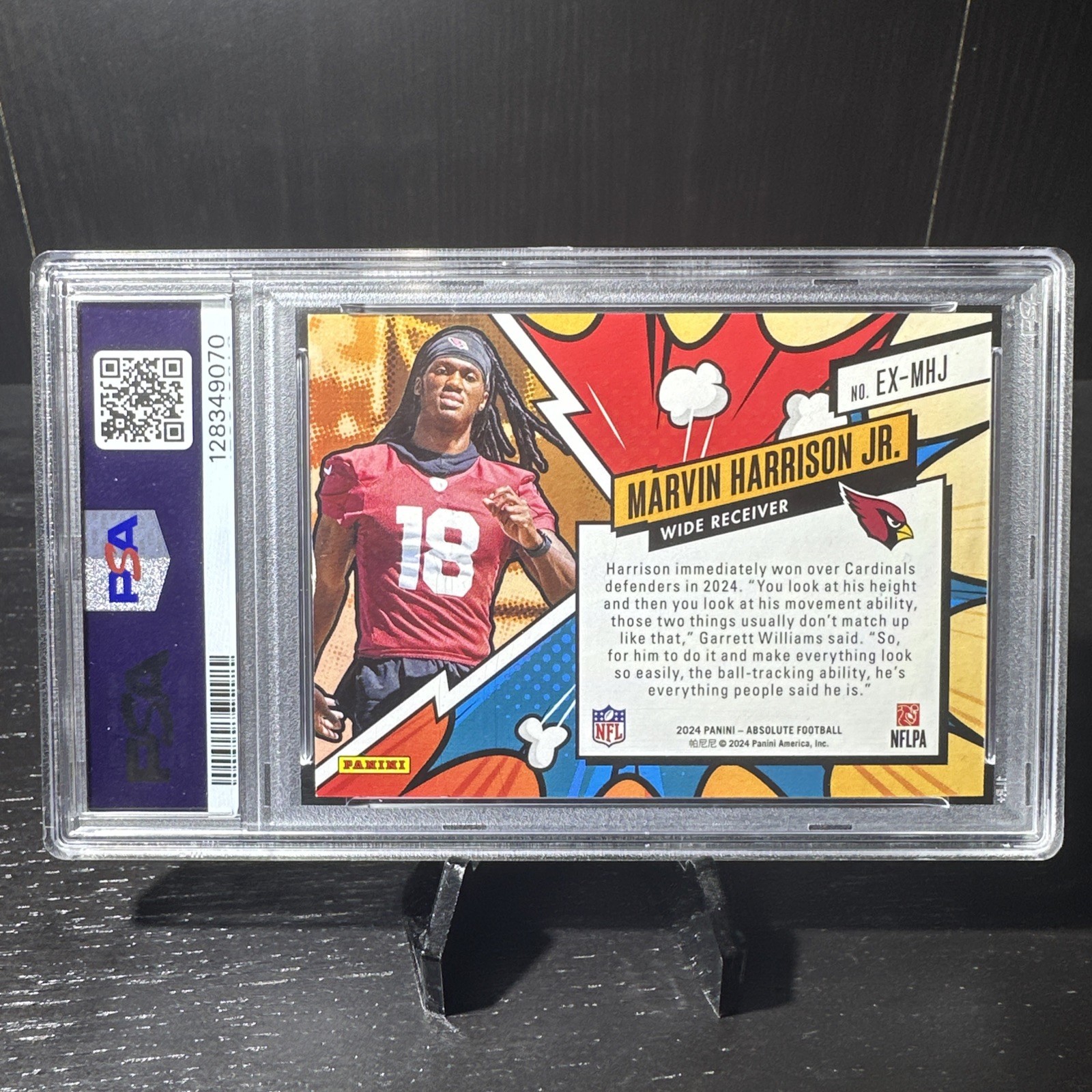 2024 Panini Absolute - Marvin Harrison Jr Rookie Explosive Case Hit PSA 8 view 2