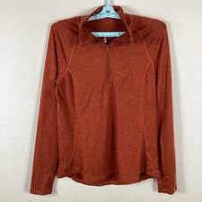 Apana Womens Jacket Sz M Long Sleeve Soft 1/4 Zip Running Solid Stain Good