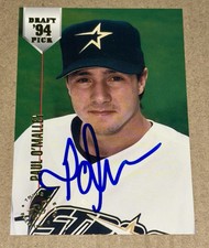 Paul O’Malley SIGNED 1994 Topps Stadium Club Draft Picks Card #51 RC Auto Astros