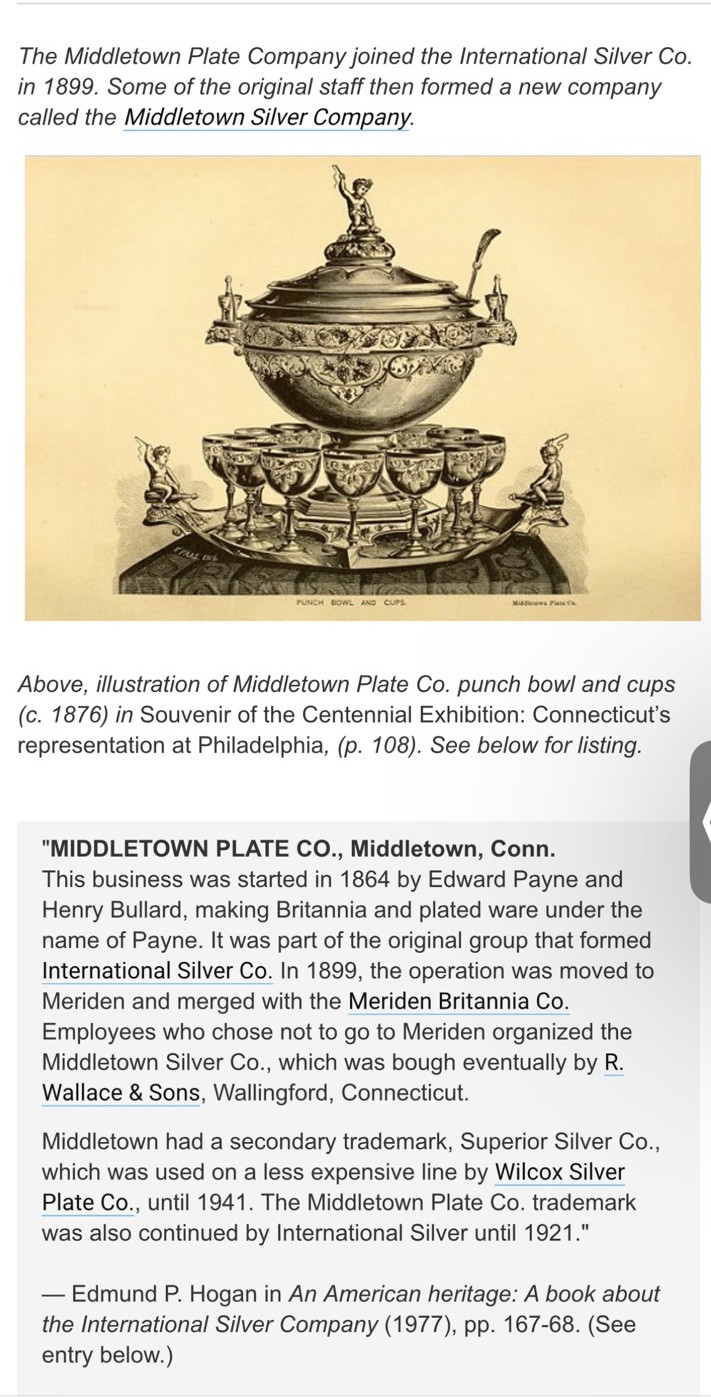 Antique Middletown Plate Co. ~  Silver Quadruple Plate Serving Bowl