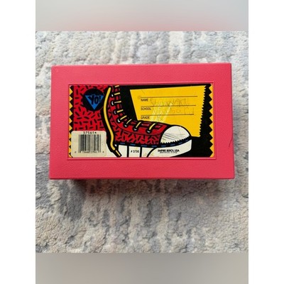 VTG Pink Empire Pencil Case Box Plastic School Stuff Box , Crayons, Markers