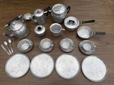 Vintage Child  s Aluminum Kitchen Set Creative Playthings Made In Italy 28 Pieces