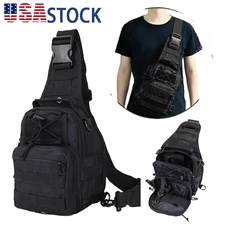 Men Tactical Bag Sling Chest Shoulder Molle Backpack Outdoor Hiking Travel Bag